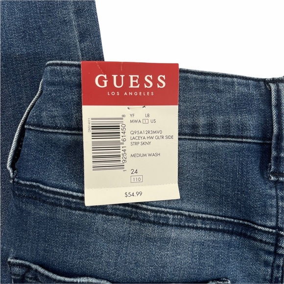 Guess Skinny Jeans Glitter Side Stripe Medium Wash - Picture 4 of 11